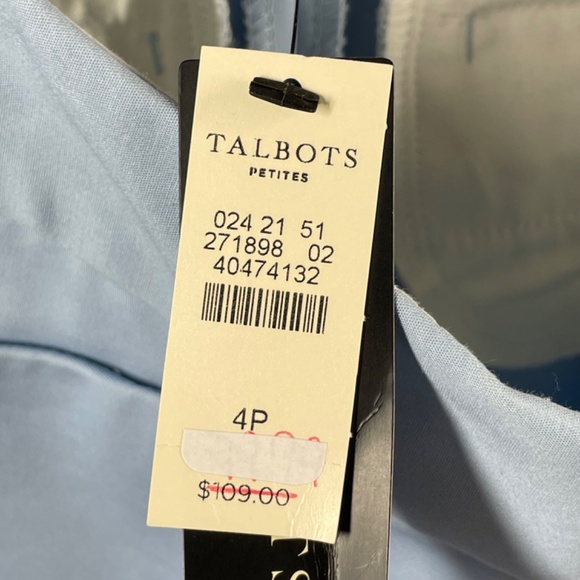 NEW Talbots Pants Womens 4 petite blue Newport straight leg trouser classic - Picture 6 of 10